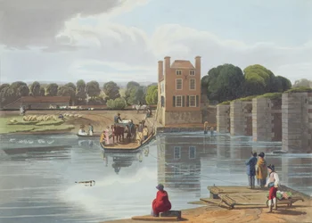 Datchet Ferry, Windsor közelében, vésette Robert Havell ifjabb (1793-1878), megjelent 1818 (akvatinta)