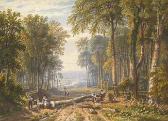 Favágók a Park Place-ben, Henley, a Temze folyón túl, kb. 1826.