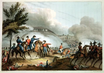 Salamancai csata, 1812. július 22., J. Clarke metszet, M. Dubourg színezte (akvatinta)