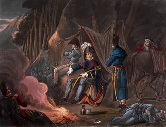 Megállás a Pireneusokban 1813 júliusában, metszett J. C. Stadler, kiadó: Thomas Tegg, 1818
