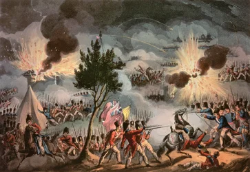 A bayonne-i partraszállás 1814. április 14-én, hajnali három órakor, Thomas Sutherland (sz.1785 körül) metszete.