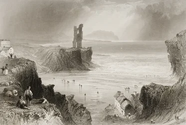 Ballybunnion, Kerry megye, Írország, George Virtue „Scenery and Antiquities of Ireland” című művéből, 1860-as évek