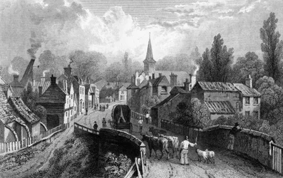 Chipping Ongar, Essex, metszett Henry Adlard, 1832
