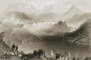 Clifden, Connemara, Galway megye, Írország, George Virtue „Scenery and Antiquities of Ireland” című művéből, 1860-as évek