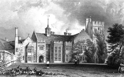 Horeham Hall, Thaxted közelében, Essexben, metszett John Carr Armytage, 1831