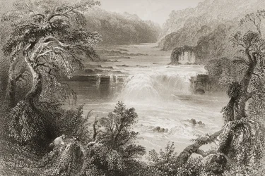 Lazacugrás Leixlipben, Kildare megyében, George Virtue „Scenery and Antiquities of Ireland” című filmjéből, 1860-as évek