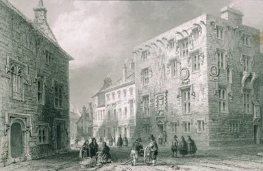 Utcai jelenet Galwayben, Galway megyében, George Virtue „Scenery and Antiquities of Ireland” című művéből, 1860-as évek