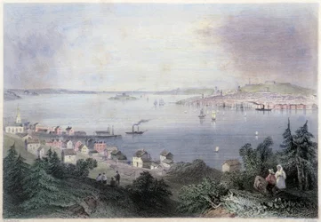 Halifax képe – William Henry Bartlett „” kanadai tájképben illusztrálva” című filmben, szerk. George Virtue