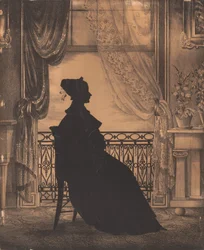 Női portré az ablak előtt, 1860 előtt.
