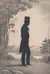 Edward Worth sziluettje, Saco, Maine, 1828-83.
