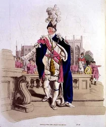 Harisnyakötő lovagja, a William Miller által kiadott „Nagy-Britannia jelmezéből”.