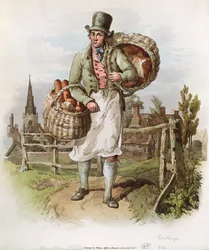 The Baker, illusztráció a "The Costume of Great Britain" című könyvből, kiadta 1804-08-ban William Miller, London (akvatinta).