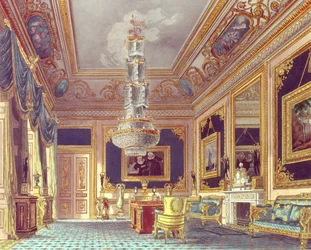 A kék bársony szoba, Carlton ház Pyne királyi rezidenciáiból, 1818