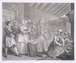 A parázna fejlődése, IV. lemez, a „The Original and Genuine Works of William Hogarth”-ból, Londonban, 1820-22