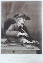 Engraving of T. Morell by William Hogarth