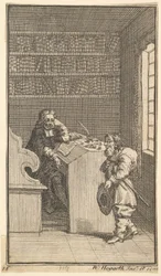 Hudibras és az ügyvéd Tizenhét kis illusztrációk Samuel Butlers számára Hudibras, no..., 1721-26.