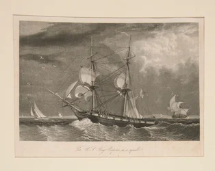Az amerikai brig porpoise szélviharban