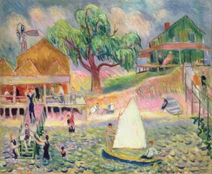 The Green Beach Cottage, Belport, Long Island (olaj)