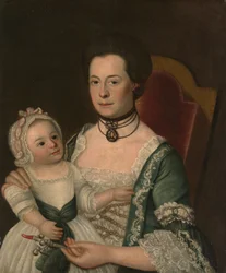 Mrs. Jacob Hurd és gyermeke, kb. 1762.