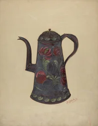 Toleware kávéfőző, c. 1936.