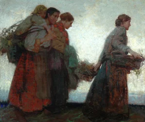 A gátakon (olaj, vászon)