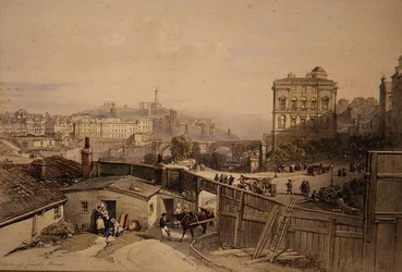 Edinburgh from the Mound (színes litográfia)