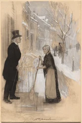 Vázlat a Nem becsületesen elbocsátott illusztrálására, 1904.