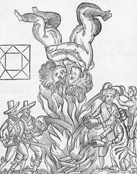 A londoni nagy tűzvészt előrejelző asztrológiai hieroglif fakszimile az 1651-ben megjelent „Monarchia vagy nincs monarchia Angliában” c.