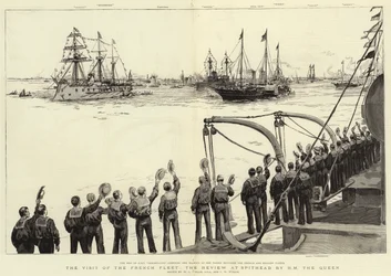 A francia flotta látogatása, a Review as Spithead by H M The Queen