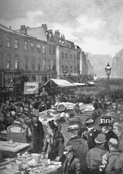 Middlesex Street Late Petticoat Lane egy vasárnap reggel, 1891