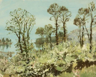 Virágos Copse (olaj, vászon)
