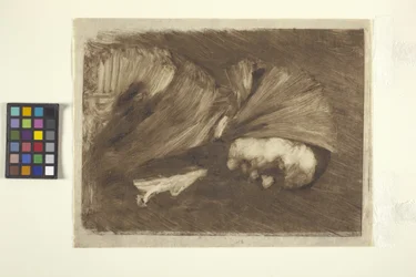 Sálas nő (monoprint)
