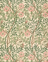 „Sweet Briar”, tapétaterv, nyomtatta John Henry Dearle (1860-1932), 1917