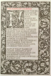 Lucrece megerőszakolása, a Kelmscott Press által kiadott William Shakespeare verseiből