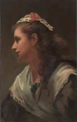 Első modellje - Miss Russell, 1873 körül (olaj, vászon)