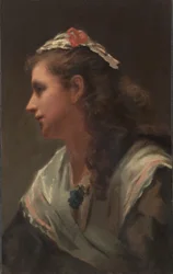Első modellje – Miss Russell, c. 1873.