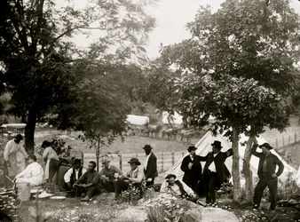Gettysburg, Pennsylvania. Hoff [John J.] kapitány tábora. 1865 (fénykép)
