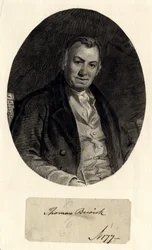 Thomas Bewick portréja (tinta papírra (papírra ragasztva))