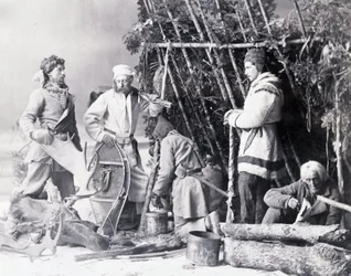 A Csapdázó élete Kanadában, fotó: Nottman, 1890 körül.