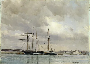 Csónakok a kikötőben, kaolin rakodása, kb. 1900