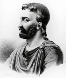 Aulus Cornelius Celsus (Kr. e. 25-Kr. u. 50) portréja, latin író, római enciklopédista és orvos, 19. századi metszet