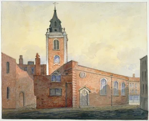 Szent Mihály Bassishaw templom, London City, 1815