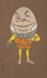 Humpty Dumpty jelmezterve az Alice Csodaországban című műhöz, 1915