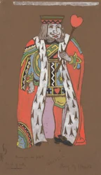 Szívek királya (jelmezterv az Alice Csodaországban című filmhez, 1915)