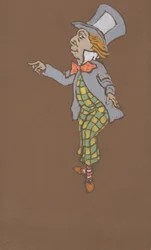Mad Hatter jelmezterve az Alice-in-Wonderland számára, 1915.