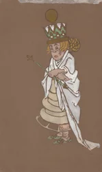 Fehér királynő (jelmezterv az Alice Csodaországban című filmhez) 1915