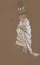 Fehér királynő jelmezterve az Alice-in-Wonderland-hez 1915.