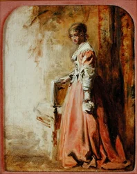 A rózsaszín ruha (olaj, papír)