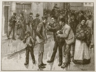 A Preston Strike, illusztráció a „Cassell illusztrált Anglia történetéből” (szépia fotó)