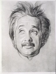 Albert Einstein (1879-1955) portréja (litho)